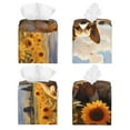thumbnail image 2 of Yiaed Cute Corgi Sunflower Print Tissue Box Cover, PU Leather Decorative Organizer for Tabletop, Bathroom, Car, Office Creative Decorative, 2 of 7