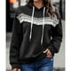 thumbnail image 2 of Sudadera con capucha para mujer, empalme de encaje, manga larga, cordón, sudadera con capucha para mujer, para el trabajo diario, escuela, negro, L, 2 of 6