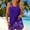 Multicolor B, variant on Women Athletic Two Piece Swimsuit Set Padded Printed Tank Top with Shorts Bathing Suit Multicolor XXL