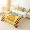 thumbnail image 3 of Erosebridal Light Blue Dripping Baseball Stitch & Waffle Letter A Graphic Twin Comforter Sets 3-Piece, Alphabet Graphic Bedding Set for Boys And Girls Kids,Microfiber Bedroom Decor, 3 of 6