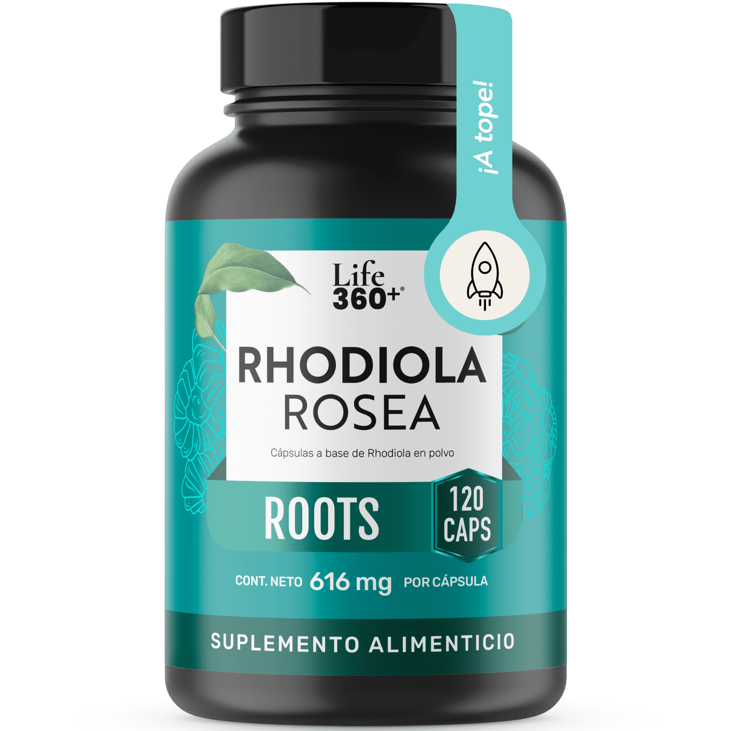 LIFE 360+ Rhodiola Rosea | 120 Cápsulas | 616 mg c/u | 60 Porciones ...