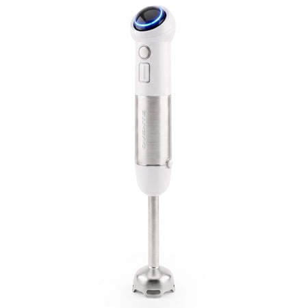 OVENTE Cordless Immersion Hand Blender, 300W Rechargeable White HR995W | Handheld Portable Mixer with Speed Pulse Activating Sensor and Stainless Steel Blades for Smoothies, Shakes, or Baby Food