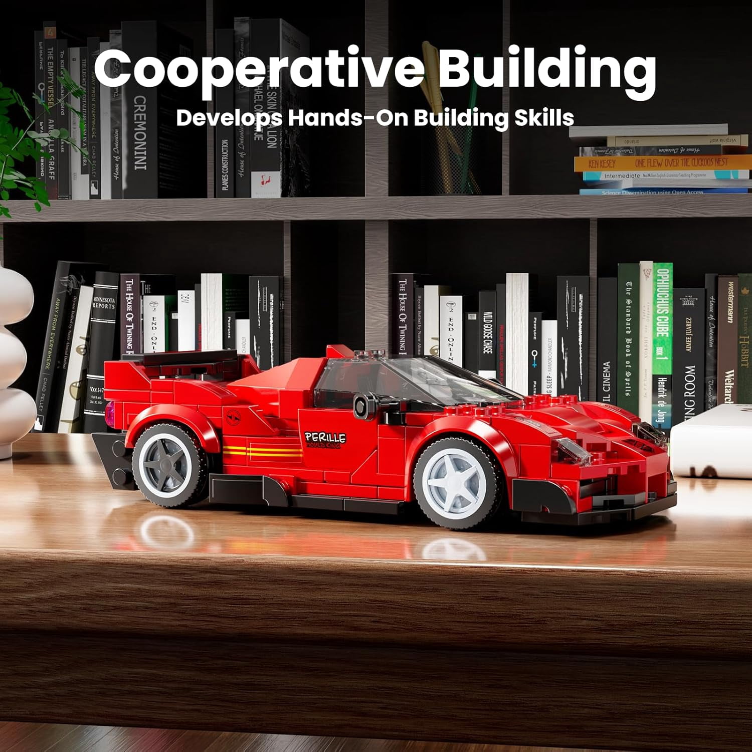 Speed Champion P80C Racing Car Building Kit with Acrylic Display Case, 27069 Collectible Model Car Kits, Building Blocks Kit Racing Toy Cars for Adult (453 PCS)