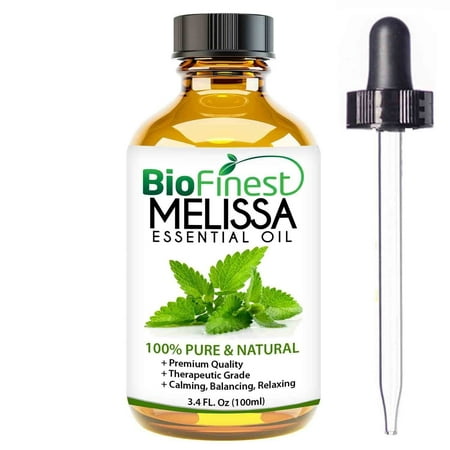Biofinest Melissa Essential Oil - 100% Pure Undiluted, Organic Therapeutic Grade - Best for Aromatherapy, Ease Stress Headache Indigestion Muscle Sore Acne Wounds - FREE E-Book & Dropper (Best Essential Oil For Canker Sores)