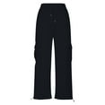thumbnail image 5 of Lenpel Women's Cargo Sweatpants Casual Wide Leg High Waisted Athletic Trousers Loose Travel Hiking Workout Joggers, 5 of 5