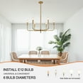 thumbnail image 6 of KPIBEST Gold Pendant Lights, Minimalist 6 Light Living Room Pendant Lights,   Dining Room Hanging Light Fixtures, Industrial Modern Pendant Lights for   Bedrooms, Halls, Living Rooms and Entryways, 6 of 8