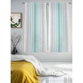 thumbnail image 4 of Sheer Curtains 72 Inches Long, Aqua Gray Stripes Light Filtering Window Curtains for Living Room, Minimalist Gradient Lines Aesthetic Rod Pocket Voile Sheer Curtain Drapes, 52"W x 72"L, 2 Panels, 4 of 8