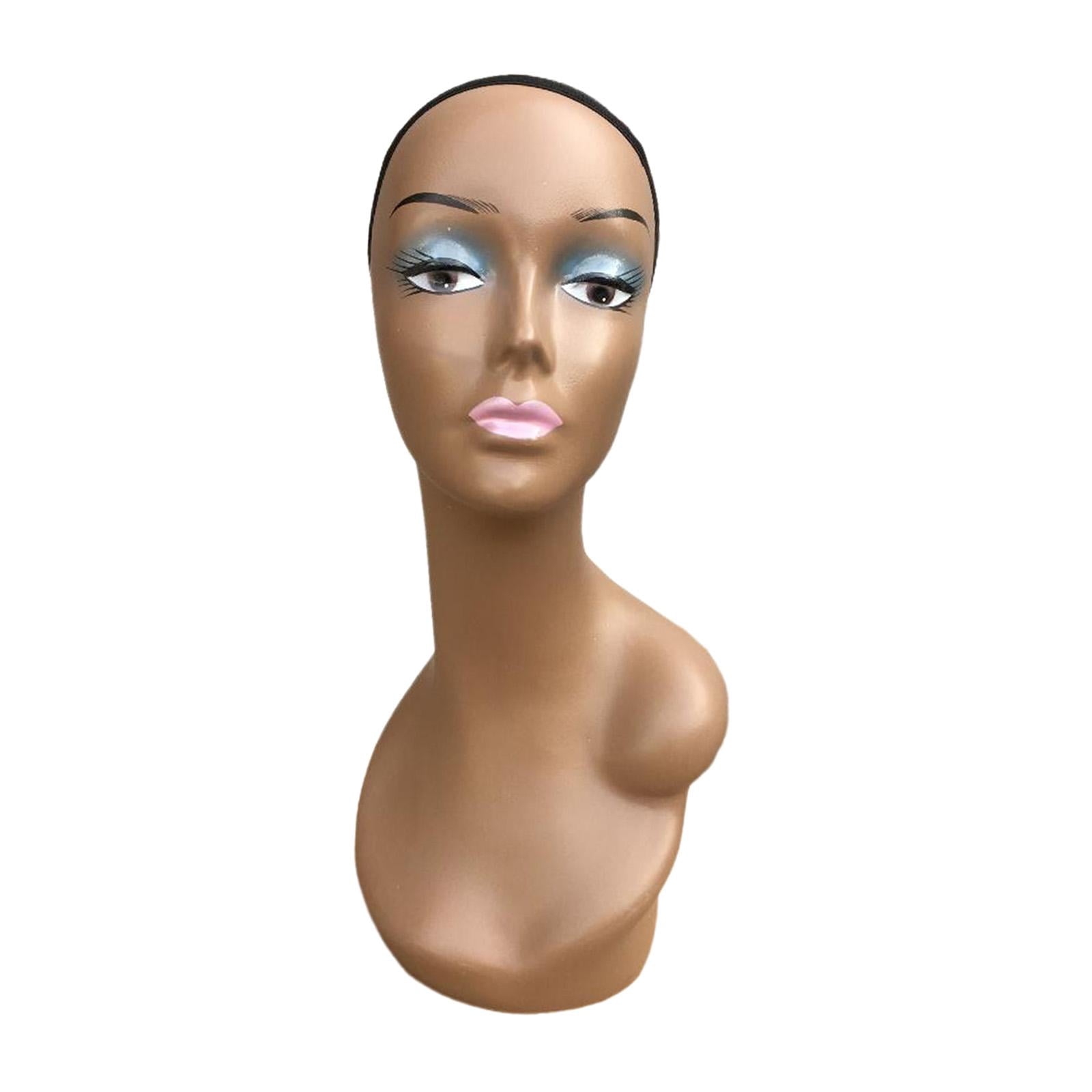 Female Mannequin Head, Doll Head ,Professional Makeup Cosmetology Female Training Head , Bald Manikin Head for Home ,Shop Hat Hair Style F