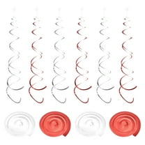 30 Pcs Party Hanging Swirls Double Strip Streamer Ceiling Decorations Hanging Swirling Hang Tag Hook (Silver,Black)