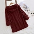 thumbnail image 2 of Hoodies for Women Casual Solid Plush Hooded Long Sleeve Blouse Lightweight and Comfortable Pullover Tops Sweatshirt Size XL, 2 of 4