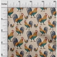 thumbnail image 2 of oneOone Cotton Cambric Brown Fabric Birds Rooster Diy Clothing Quilting Fabric Print Fabric By Yard 56 Inch Wide, 2 of 4