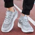 thumbnail image 2 of Men's Mesh Slip on Sneakers Wide Toe Box Breathable Lace Up Non Slip Running Tennis Shoes with Arch Support Gray Size 10, 2 of 6