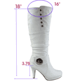 thumbnail image 2 of Women's Heeled Knee High Platform Side Zip Buckle Casual Dress Fashion Boots Shoes ( White, 10), 2 of 5