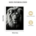 thumbnail image 2 of Nawypu  Graphic Black and White Lion Portrait Canvas Prints Wall Art Stretched Wood Frame BaW Animal Canvas Pictures for Living Room Decoration Vertical Ready to Hang, 2 of 5