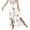 White, variant on Women's Floral High Waist Split Wide Leg Palazzo Pants Bohemian Loose Trousers Black XL