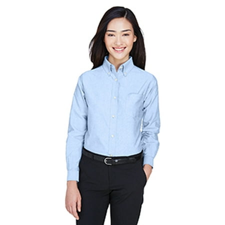 UltraClub Ladies' Classic Wrinkle-Resistant Long-Sleeve Oxford