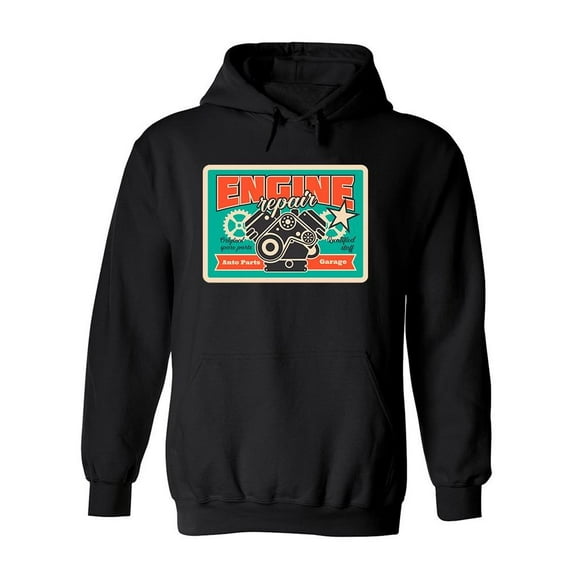 Engine Repair Hoodie Men -Image by Shutterstock, Male x-Large