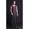 thumbnail image 3 of Bimba Robe Longue Sans Manches à Fleurs pour Femmes, Col en V, Fendue devant, Petite Taille, 3 of 5