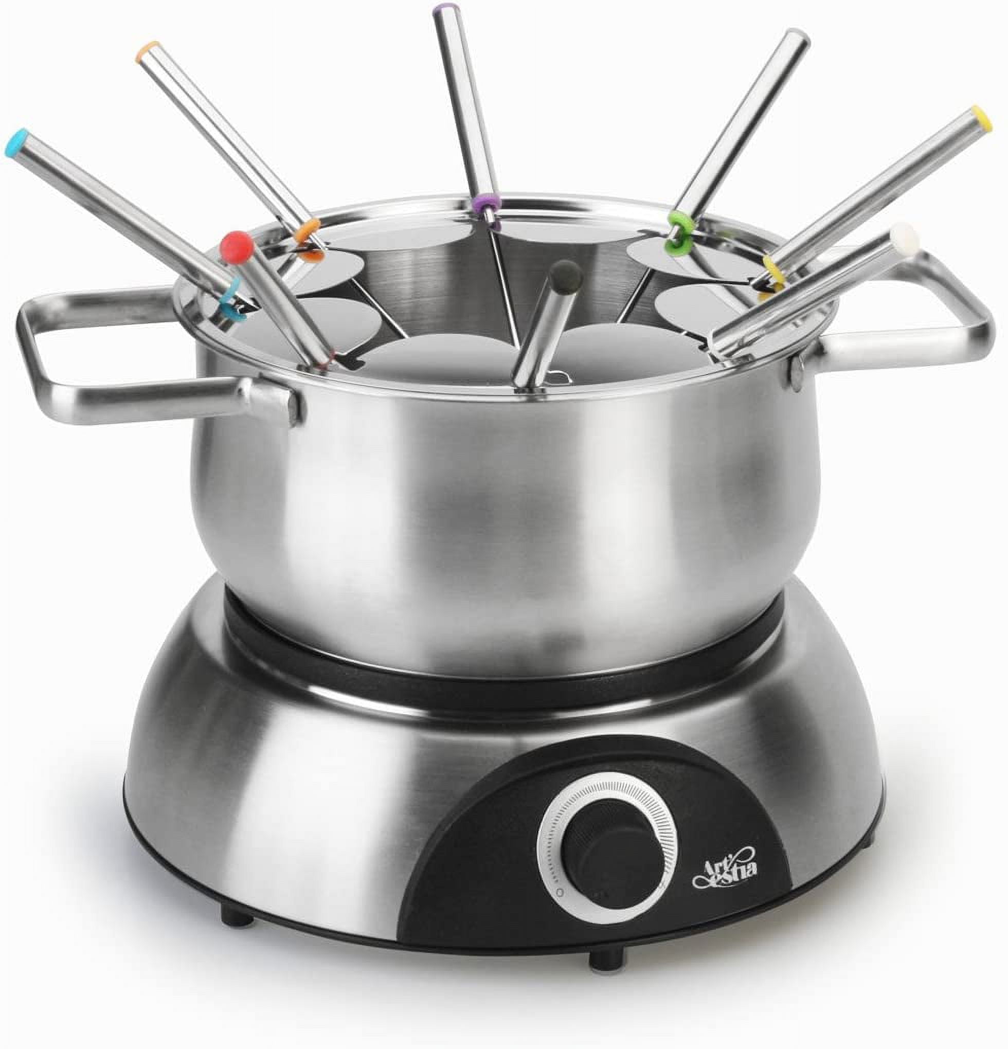  Artestia Electric Fondue Pot Set for Melting Chocolate Cheese,  1500W Cheese Fondue Pot Sets with Temperature Control for Meat Fondue  Party, 8 Colored Fondue Forks : Home & Kitchen