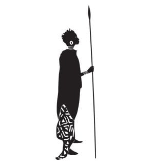 African Woman with Spear highest quality wall decal stickers 