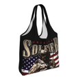 thumbnail image 2 of XMXT Canvas Tote Bag, American Soldier Print Large Handbag for Women, Shopping Working Travel, 2 of 7