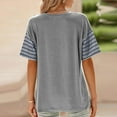 thumbnail image 5 of Youyipin Womens Summer Tops Tops Trendy Oversized 2025 Crewneck Color Block Striped Womens Shirts Blouses Business Casual Tops For Women, 5 of 6