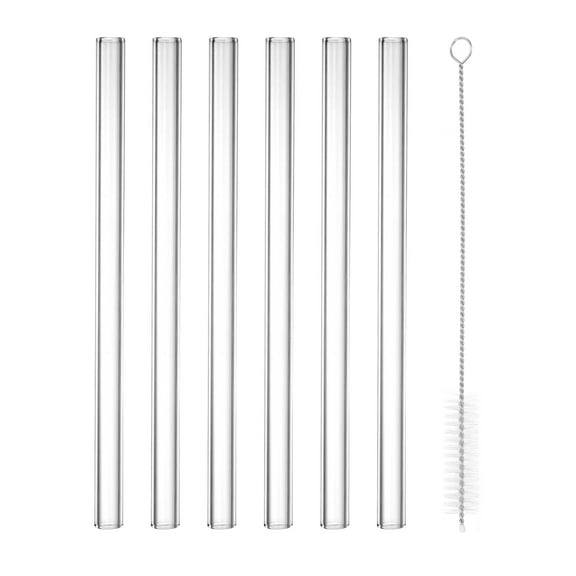 Uxcell 8 Inch Borosilicate Glass Tubes, 6 Pcs 12mm OD 2mm Thick Straight  Glass Blowing Tubes Glass Tubing Pipe with Cleaning Brush for Laboratory Glass Making, Transparent