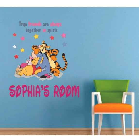Cute & Friends Cartoon Decors Wall Sticker Art Design Decal for Girls Boys Kids Room Bedroom Nursery Kindergarten House Fun Home Decor Stickers Wall Art Vinyl Decoration (18x20 inch)