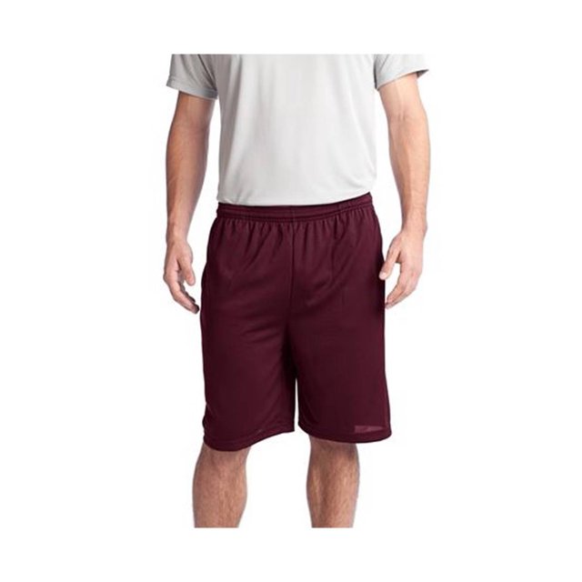 Sport-Tek Posicharge Short à Poches en Maille Résistante - Marron - Très Grand