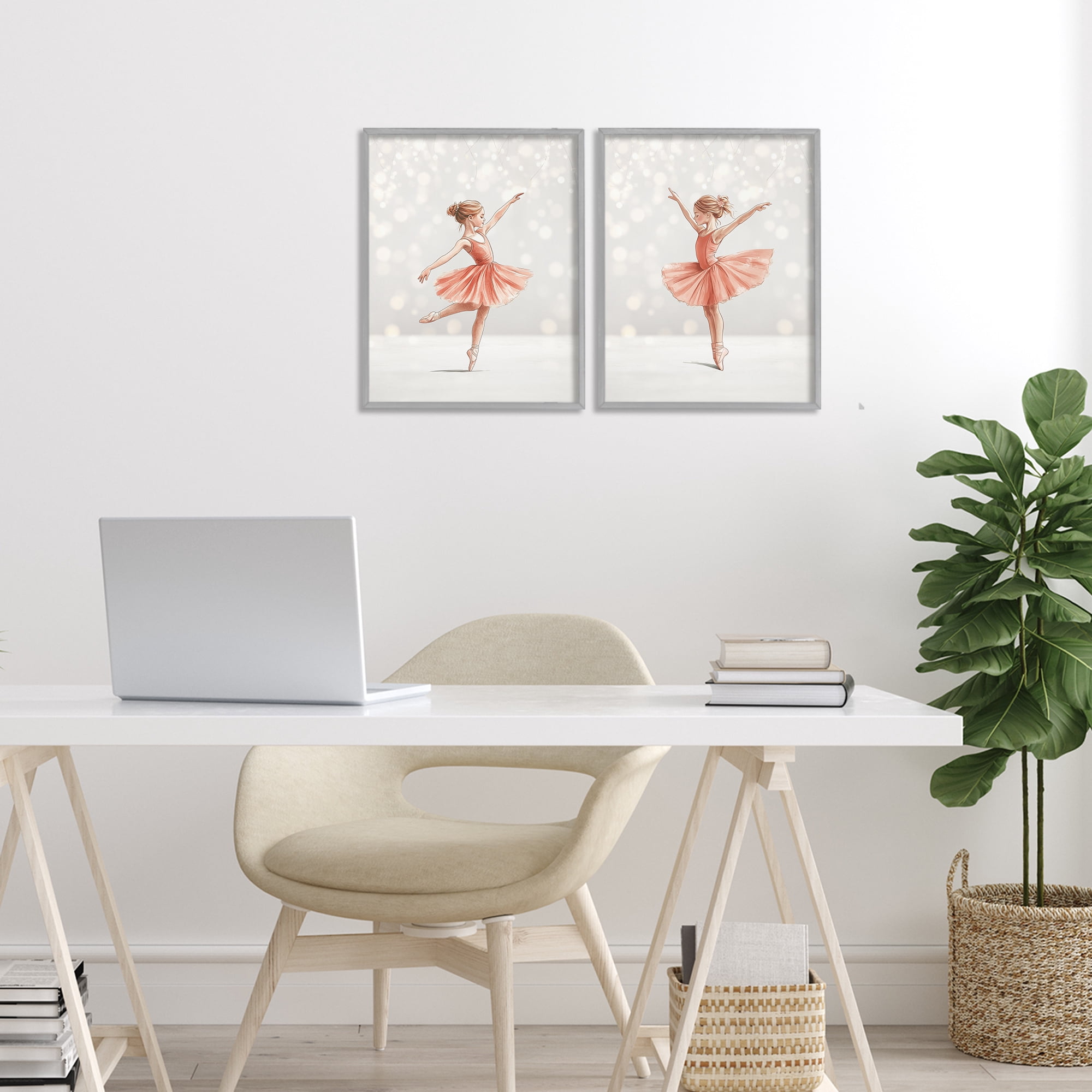 Stupell Industries Dancers In The Light 2 Piece Gray Framed Giclee Art Set, design by Christine Simpson Art
