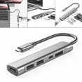 thumbnail image 3 of Accesorios 5 en un USB 2,0 base de expansión 480Mbps PD 60W usb Hub 8K/6K/5K/4K 60Hz adaptador para portátil equipo electrónico PC Hugo concentrador usb c 5 en 1, 3 of 7