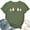 ArmyGreen, variant on Women's T-Shirt Meowy Christmas Tee Funny Happy Cat Year T-Shirt Soft Cotton Casual Short Sleeve Top