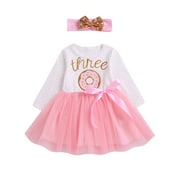 Dewadbow 1st 2nd Third Birthday Dress Girls Toddler Outfits Tutu Dresses Princess Party