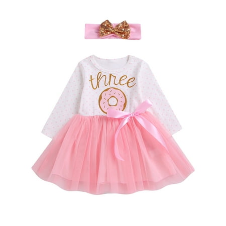 Dewadbow 1st 2nd Third Birthday Dress Girls Toddler Outfits Tutu Dresses Princess Party
