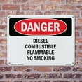 thumbnail image 5 of Diesel Combustible Flammable No Smoking OSHA Danger Aluminum Sign 18 Inch x 12 Inch - 5 Pack, 5 of 8