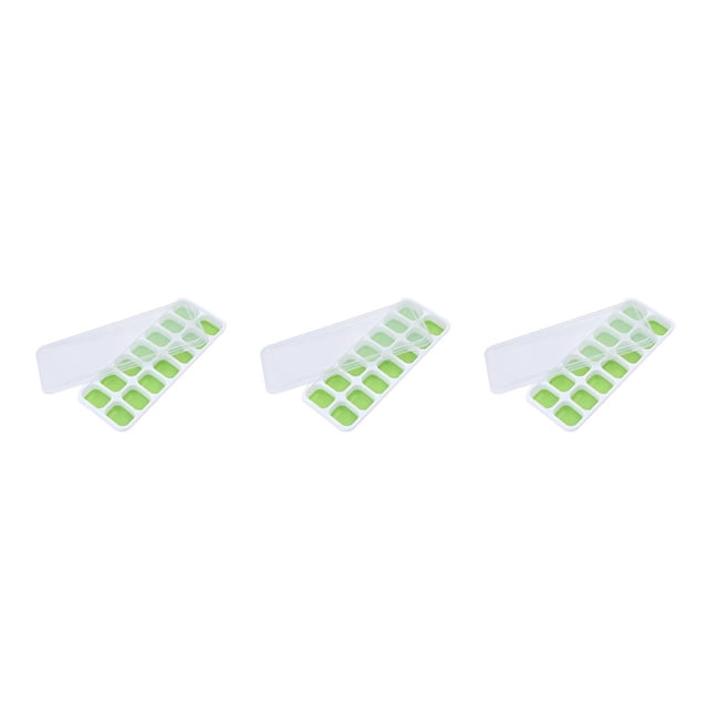 Naiovety Bandeja de cubitos de hielo de 14 rejillas, máquina de hielo de frutas de silicona de grado alimenticio, molde de helado pequeño creativo DIY, verde 3piezas Naiovety CBP065495
