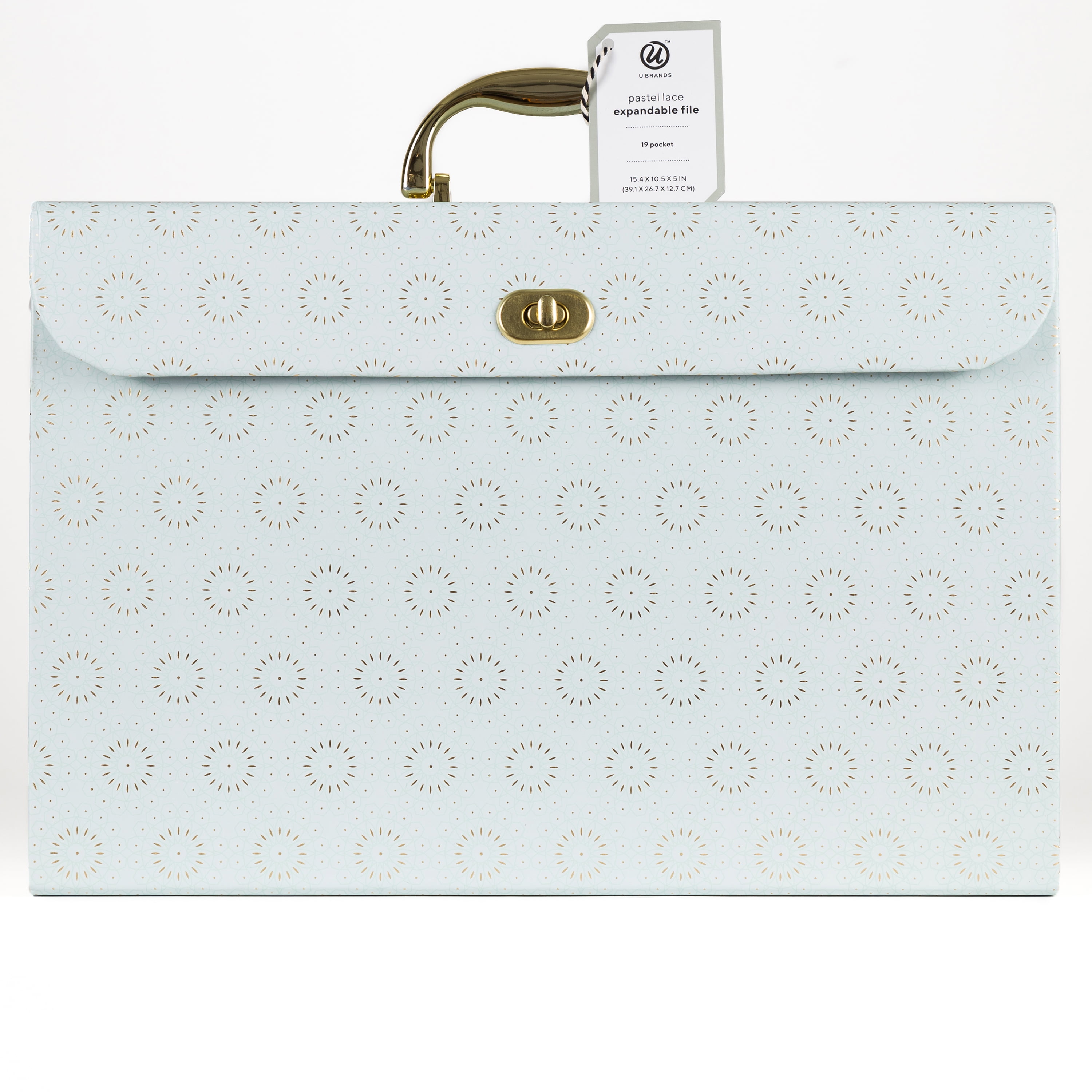 U Brands Delicate Details 19 Pocket Expandable File Folder, Blue, 4495U