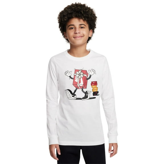 Nike Big Kids Sportswear Printed Lo White L 1416