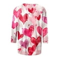 thumbnail image 5 of 3/4 Sleeve Valentines Tops for Womens Cute Heart Graphic T Shirts Fashion Holiday Casual Baisc Tees, 5 of 5