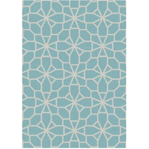SUE 17TH LUXURY Fabienne Patio Rug, 98' x 71', Durable Flat Weave, Made in Canada