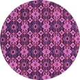 thumbnail image 1 of Ahgly Company Indoor Round Abstract Purple Modern Area Rugs, 4' Round, 1 of 4
