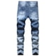 thumbnail image 3 of Vaqueros ajustados de moda con estampado de color claro elástico de gama alta para hombre Pompotops oipoqjl23953, 3 of 8