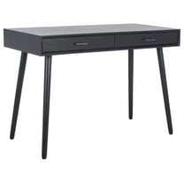 SAFAVIEH O'Dwyer Solid Retro 2 Drawer Writing Desk, Black