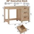 thumbnail image 6 of Leyaoyao Home Office Desk 48" Modern Computer Desk Small PC Table with Storage Cabinet, Compact Study Writing Desk for Bedroom, Natural Oak, 6 of 10