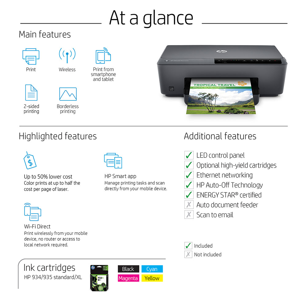 HP OfficeJet Pro 6230 Wireless Printer with Mobile Printing, HP Instant Ink (E3E03A#B1H) - image 7 of 11