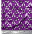thumbnail image 1 of Soimoi Polyester Crepe Fabric Leaves & Floral Block Print Fabric by The Yard 42 Inch Wide, 1 of 3