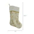 thumbnail image 4 of Northlight 20.5-Inch Gold and White Glitter Poinsettia Christmas Stocking With a Velvet Cuff, 4 of 4