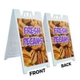 thumbnail image 2 of A-frame Sidewalk Fresh Pecan 24" x 36" Double Sided A-Frame Sidewalk Sign, Includes 2 Plastic Inserts | Foldable Portable White Signicade Sandwich Board Signs, 2 of 5