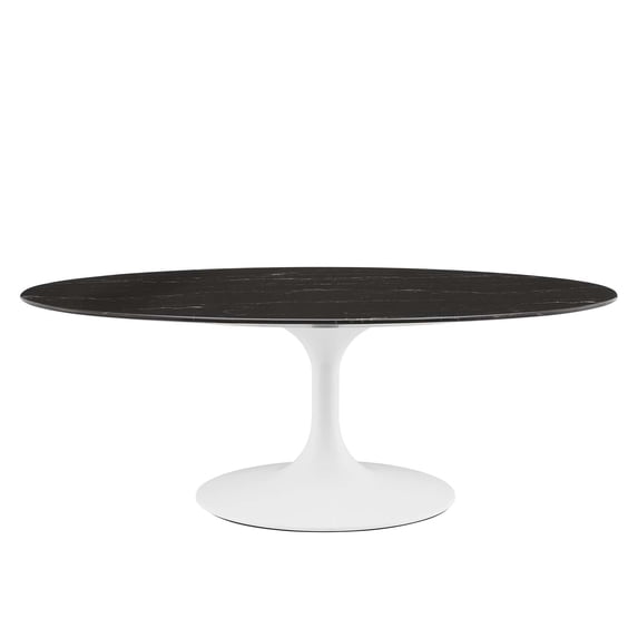 Coffee Table, Oval, Black White, Artificial Marble, Metal Steel, Modern Contemporary Mid-Century, Living Lounge Cafe Room Hotel Lobby Hospitality