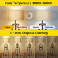 thumbnail image 2 of OUTON Boho Rattan Tripod Floor Lamp with Shelves, Dimmable Standing Lamp with Remote Control,Wood Tall Floor Lamps for Living Room Bedroom Office Farmhouse (Bulb Included), 2 of 8